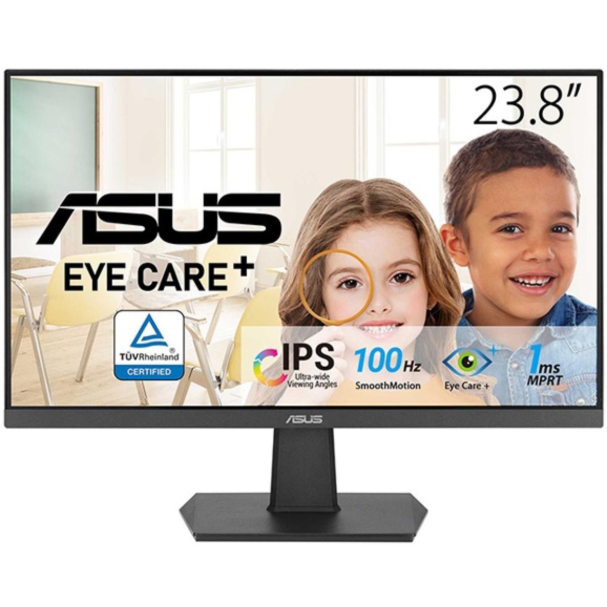 ASUS VA24EHF 24'" Flat Gaming Monitor FHD 1080p, IPS, 100Hz, 1ms, Adaptive - Sync, Eye Care+, Low Blue Light, Frameless Slim Design