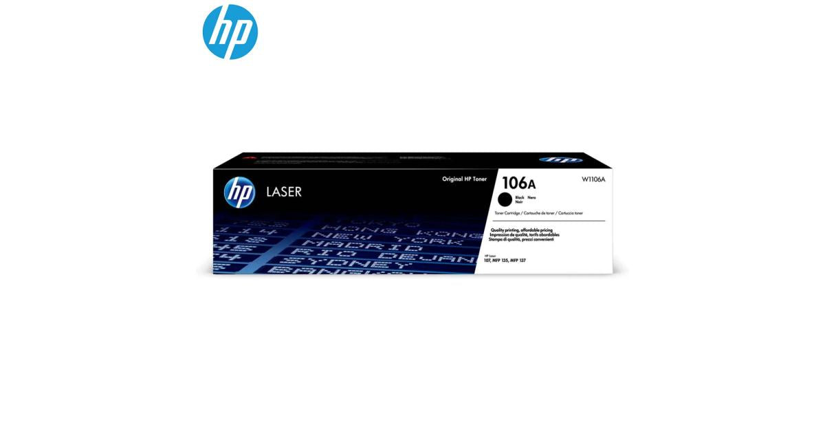 HP 106A Black Original Laser Toner Cartridge (W1106A) (Original) - CompuMe