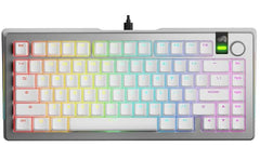Glorious Gmmk 3 He Prebuilt Mechanical Wired Gaming Keyboard, Size 75%, Hall Effe, 8,000 Hz Polling Rate, Hot Swappable, Rgb Backlighting, Fox Switches, Arabic Layout, White