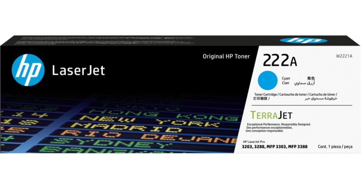 HP 222A Cyan Original LaserJet Toner Cartridge(W2221A)(Original) - CompuMe