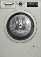 Washing Machine, Frontloader Fullsize 8 Kg 1200 RPM, Silver Inox