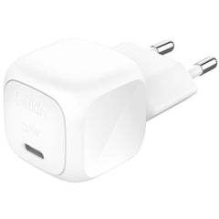 Belkin BoostCharge Compa 20W USB-C PD Fast Charging AC Charger for All iPhone 16 and iPhone 15 Models Samsung Galaxy S25, iPad, AirPods, and More - White