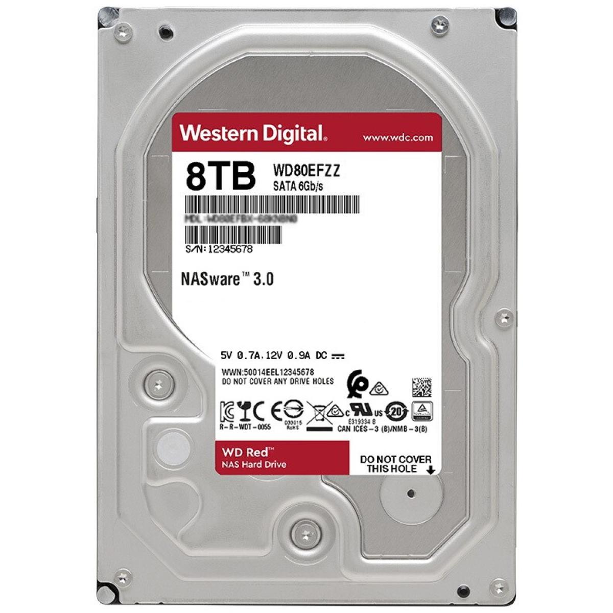 Western Digital RED PLUS HDD NAS Storage 8TB 5400RPM SATA 6Gb-s, 128MB Cache - 3.5 Hard Drive - WD80EFZZ  - - CompuMe