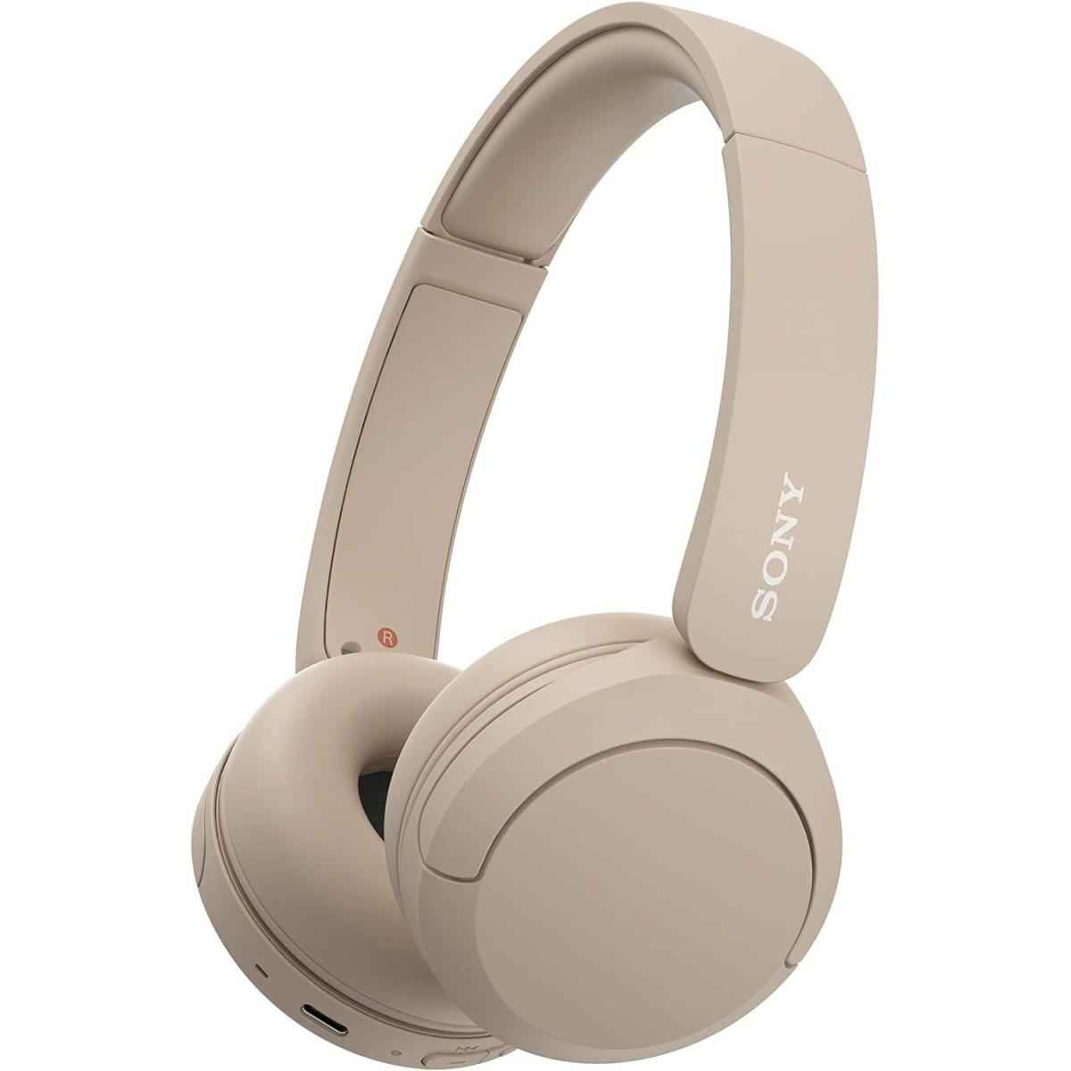 Sony Ch520 Wireless Headphones, Bluetooth 5.2, 2.4ghz Band Frequency, Up To 40 Hours Continuous Communications, Up To 3 Hours Charing Time, Beige