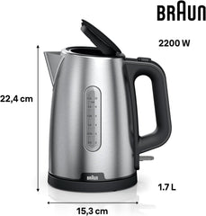 Braun Kettle 2200 W 1.7 L Stainless Black