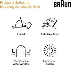 Braun Kettle 2200 W 1.7 L Stainless Black