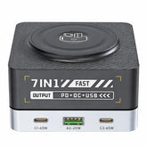 7-IN-1 WLX-R8C Magnetic Wireless Smart Multi-Port Desktop Charger 80W