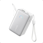 Anker Nano Power Bank, 10,000mAh Portable Charger with 2.3 ft InstaCord Retractable Cable, 45W Max Compa Battery Pack, Smart Display, for iPhone 16 Series, iPad, Galaxy, Pixel, and More - White