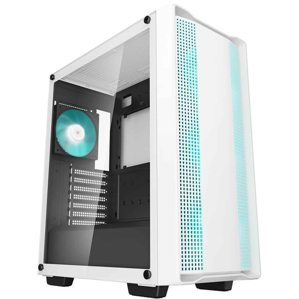 Deepcool Cc560 V2 Mid Tower Gaming Case Tempered Glass Pre Installed 3x 120mm Led Fans Support Up To 163mm Cooler & Gpu Up To 370m White