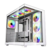 Fantech Cg85x Lumina X Tempered Glass Tower Gaming Case White (6argb Fans)