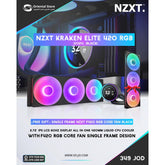 NZXT Kraken Elite 420 RGB (2024) (Black), 2.72'' IPS LCD 60Hz Display All-In-One 420mm Liquid CPU Cooler w/ F420 RGB Core Fan Single Frame Design + ((Free Gift)) Single Frame NZXT F420 RGB Core Fan Black | RL-KR42E-B2 |