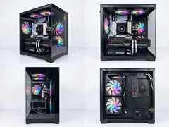 CASTLE IN THE SKY M-ATX WITH 5 FAN RGB GAMING CASE - White
