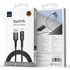 WiWU Wi-C042E A-L 2.4A Charging Cable USB - A to Lightning Data Transfer Cable 1M - Black