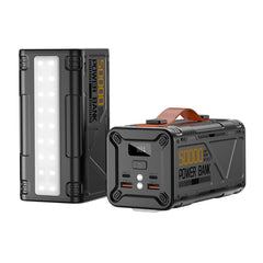 Wiwu Wi P029 Armor 100w 50000mah Power Bank Multiple Devices, Including Laptops And Smartphones, Dual 100w Usb C, 22.5w Usb A Fast Charging Backup Battery With Built In Flashlight Black