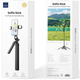 Wiwu Wi Se012 Live Broadcast Selfie Stick With Filled Lights + Remote Control Bluetooth For Smartphone Black - CompuMe