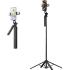 WiWU Wi-SE012 Live Broadcast Selfie Stick with Filled Lights + Remote Control Bluetooth for Smartphone - Black