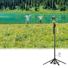 WiWU Wi-SE012 Live Broadcast Selfie Stick with Filled Lights + Remote Control Bluetooth for Smartphone - Black