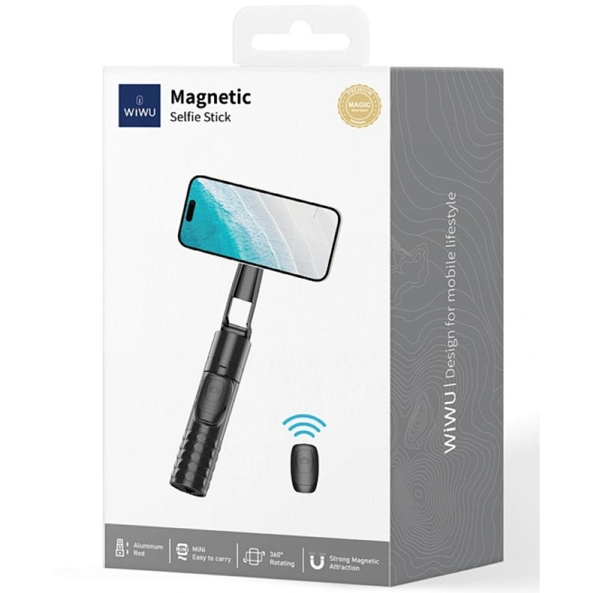 Wiwu Wi Se014 Magnetic Selfie Stick Wireless Bluetooth Selfie Stick With Tripod Portable Stick With Remote Control Black Wiwu Wi Se014 Magnetic Selfie Stick Wireless Bluetooth Selfie Stick With Tripod Portable Stick With Remote Control Black