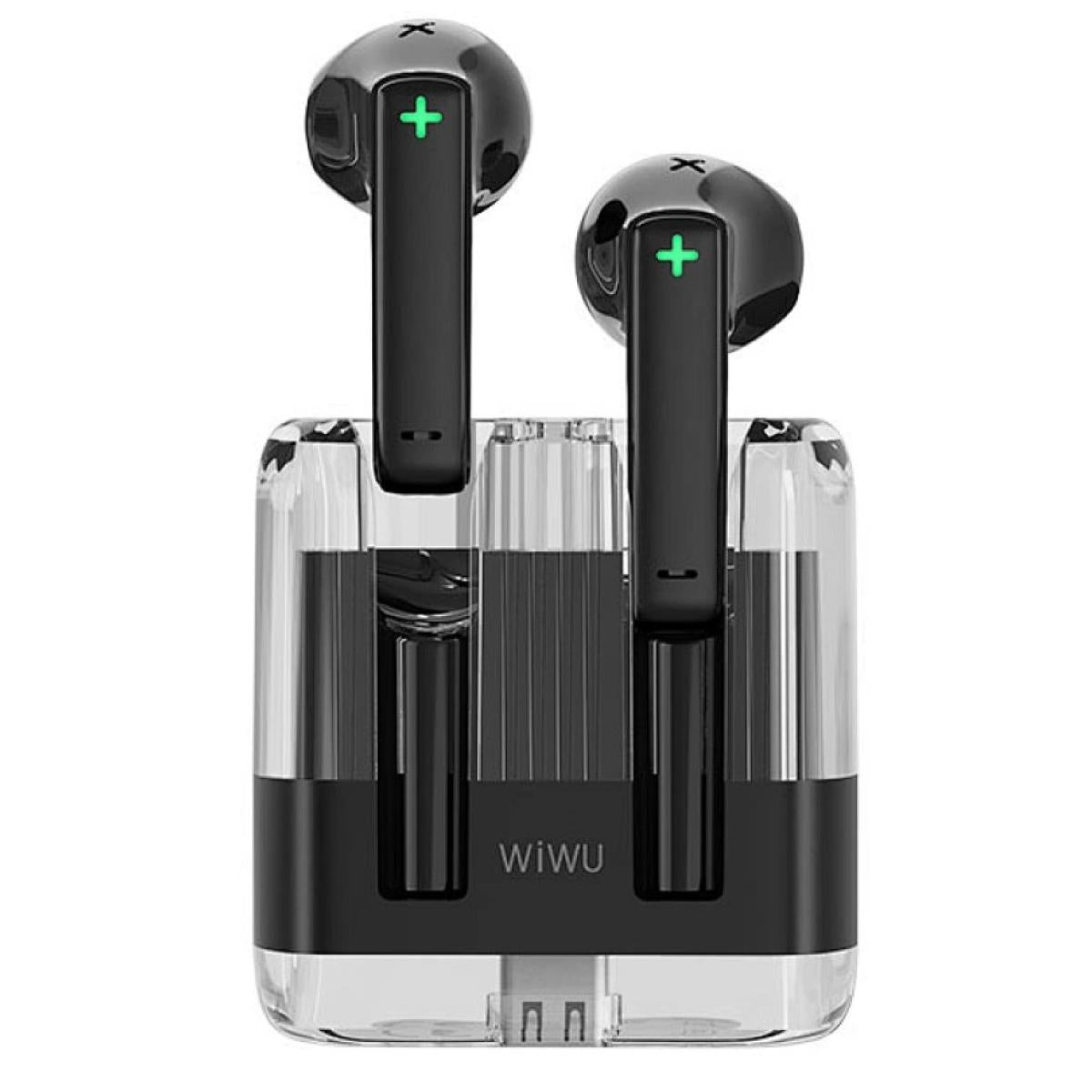 Wiwu T21 Transparent Wireless Bluetooth Earbuds Environmental Noise Cancellation Up To 180 Hours Of Standby Power Black Wiwu T21 Transparent Wireless Bluetooth Earbuds Environmental Noise Cancellation Up To 180 Hours Of Standby Power Black