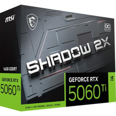 Msi Geforce Rtx 5060 Ti 16g Shadow 2x Oc Plus 16gb Gddr7 128 Bit Memory, 2602 Mhz Boost Clock, 28 Gbps Memory Speed, 4608 Cuda Cores, Pci Express Gen 5