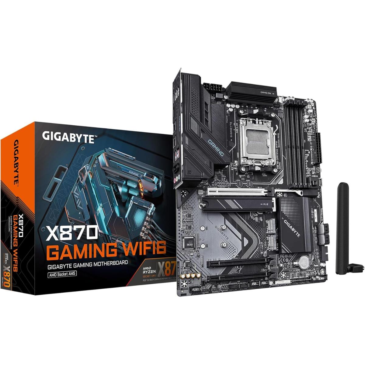 GIGABYTE X870 GAMING WIFI6 AMD RYZEN 7000 8000 9000 Series AM5-DDR5-PCIe 5.0-3xM.2 - ATX Gaming MotherBoard - X870 GAMING WF6 -