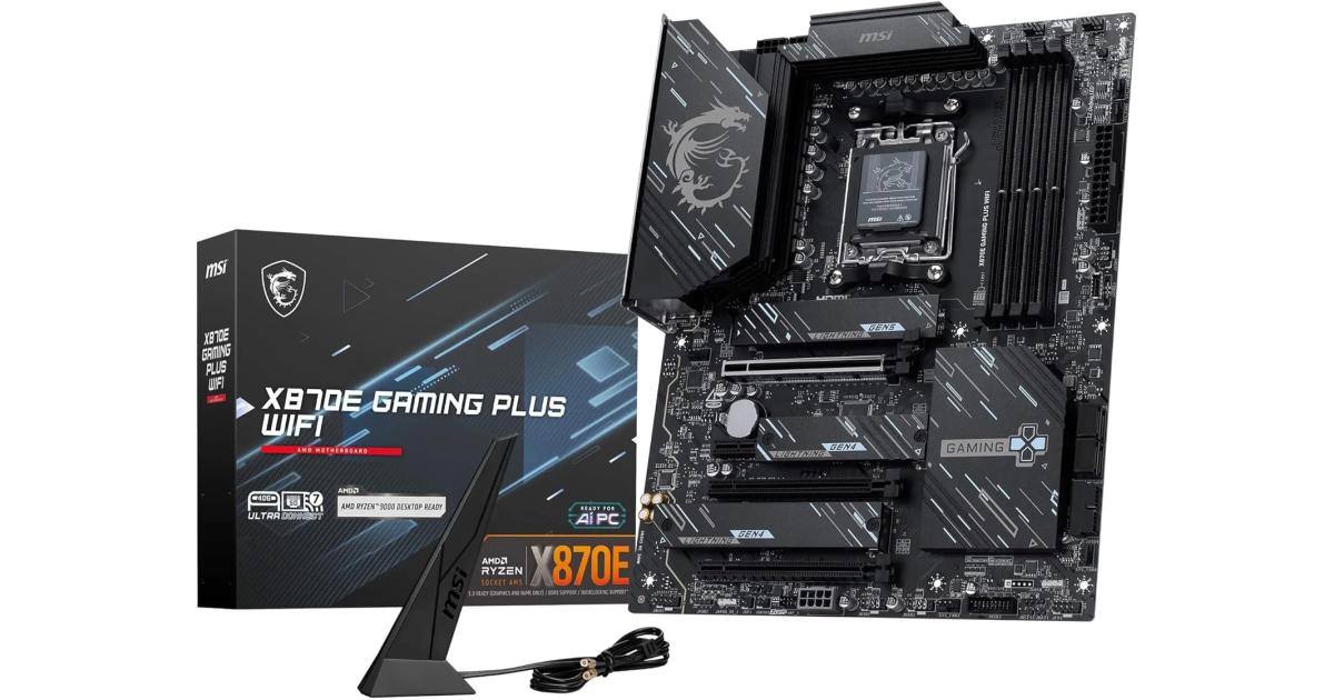 MSI X870E GAMING PLUS WIFI (Wi-Fi 7) AMD RYZEN 7000 8000 9000 Series AM5/DDR5/PCIe 5.0/3xM.2 - ATX Gaming MotherBoard