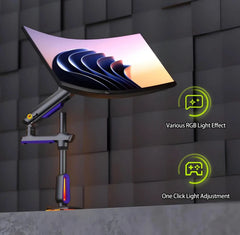 NB NORTH BAYOU G80 GAMING Monitor Stand ARM RGB DESK MOUNT - 32-inch up to 60-inch Monitors