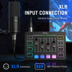 Fifine AmpliGame SC3 RGB Gaming Audio Mixer - Black