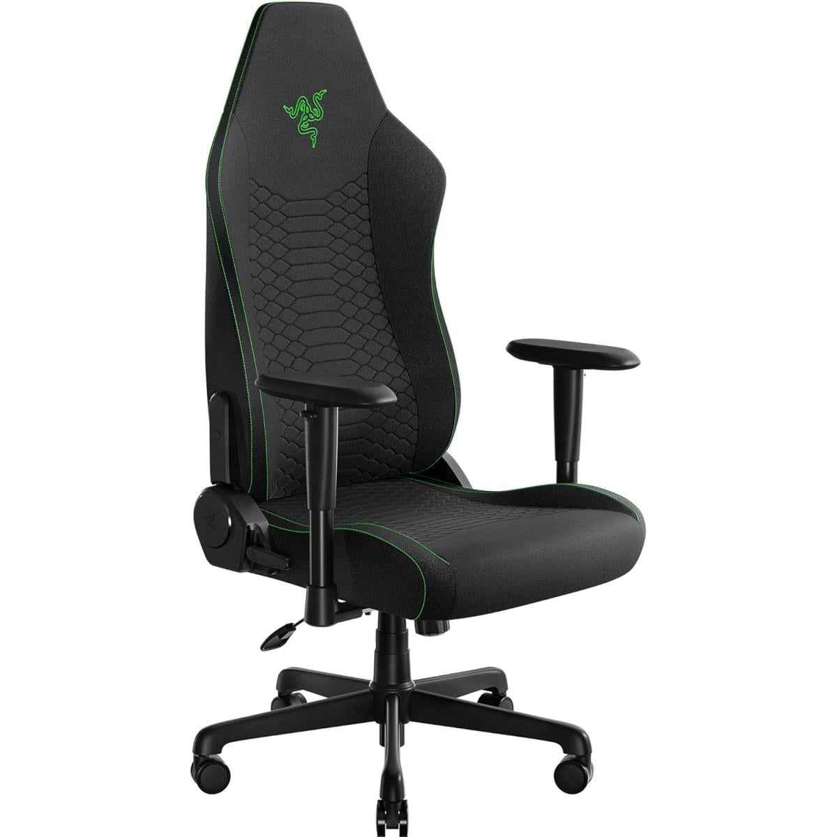 Razer Iskur V2 X Gaming Chair, Built In Lumbar Support, 2d Padded Armrests, 50mm Casters, Wide Seat Base, 152° Back Angle, 4 Class Gas Lift, 136kg Max Weight, Fabric Finish, Black