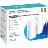 TP-Link Deco X90 AX6600 Deco Tri-Band WiFi 6 Mesh System - Covers up to 6000 Sq.Ft, Replaces Routers and Extenders, AI-Driven and Smart Antennas (2-Pack)