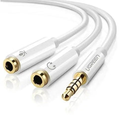 UGREEN 10789 30620 3.5MM MALE TO DUAL 3.5MM FEMALE – WHITE