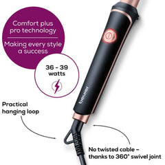 Beurer Curling Tongs Professional Curling, Wand 13-25 Mm with Conical Heating, Black - HT 53