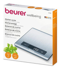 Beurer Kitchen Scale with an Easy to Clean Painted Surface Made, Silver - KS 51