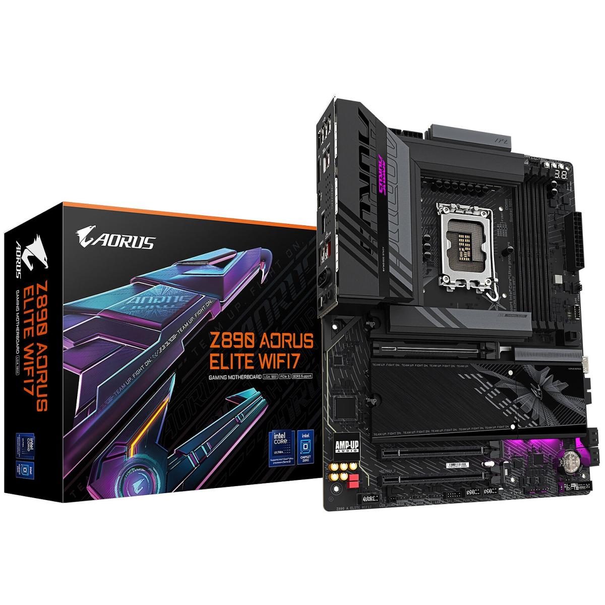 GIGABYTE Z890 AORUS ELITE WIFI7, Intel Core Ultra -Series 2-, LGA 1851-DDR5-PCIe 5.0-4xM.2 - ATX Gaming MotherBoard - Z890 A ELITE WIFI7 -