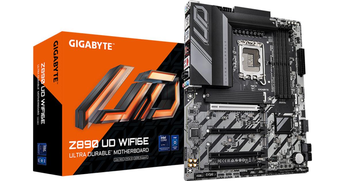GIGABYTE Z890 UD WIFI6E, Intel Core Ultra (Series 2), LGA 1851/DDR5/PCIe 5.0/3xM.2 - ATX Gaming MotherBoard