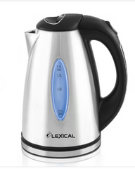 Lexical Electric Kettle, 1.7Lit, 2200Watts, Stainless Steel - LEK-1409