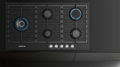 Mondin Built in Hob with Safety, 90Cm, Cast Iron, Black - FG905VP