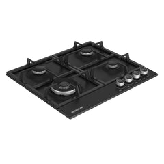 Mondin Built in Hob Gas with Safety, 60Cm, Cast Iron, Black - FB604VT
