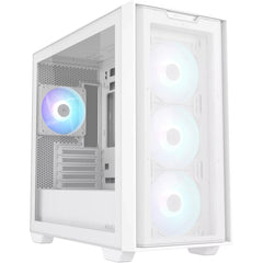 Asus A21 Plus Mini Tower Pc Case Mesh Support Hidden Conneors 360mm Radiators Ample Cable Management W/ 4x Argb Fans White