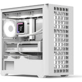 AeroCool D302A Mini Tower Case, 360mm Radiator Support, 11 Fan Slots, 410mm GPU, Backward-Facing m-ATX/mini-ITX Motherboard, USB Type-C, Magnetic Dust Filter, Mesh Front Panel, Compa Build, White