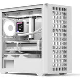 AeroCool D302A Mini Tower Case, 360mm Radiator Support, 11 Fan Slots, 410mm GPU, Backward-Facing m-ATX/mini-ITX Motherboard, USB Type-C, Magnetic Dust Filter, Mesh Front Panel, Compa Build, White
