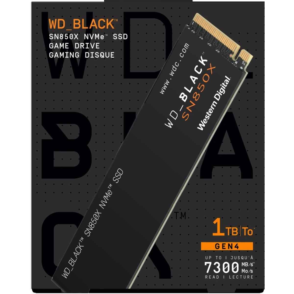 WD BLACK SN850X 1TB PCIe 4.0 NVMe M.2 SSD-Sequential Read/Write (7300/6300 MB/s) | SN850X 1TB |