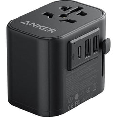 Anker 312 PowerExtend 30W, Wall Charger with Travel Plug, 1-Ports USB-C, 2-Ports USB-A, Wall Plug, 312 Outlet Extender, Black
