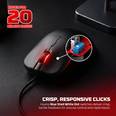 Fantech Helios Neo UX3V2S Wired Gaming Mouse with RGB Lighting 6D Macro Function 400-20000 Adjustable DPI 20 Million Clicks Plug & Play Tracking Speed Up to 450 IPS / 50G Acceleration 1.8m Nylon Braided USB Cable Connectivity 1000Hz Polling Rate