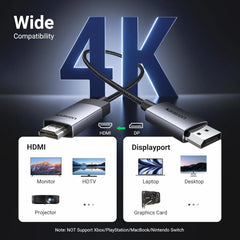 Ugreen 15774 Displayport To Hdmi 4k 60hz Cable 2m