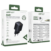 ACEFAST A117 Fast Charge Wall Charger 20W GaN Flame-Retardant PC Safety certification 1x USB-C - EU Interface