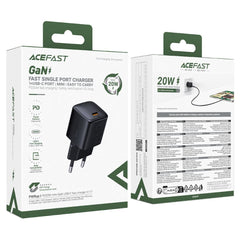 ACEFAST A117 Fast Charge Wall Charger 20W GaN Flame-Retardant PC Safety certification 1x USB-C - EU Interface