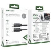 ACEFAST C16-03 USB-C To USB-C TPE Data & Fast 60W Charging Data Cable 1.2M - Black
