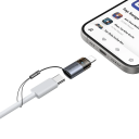 Mcdodo OT-7630 - USB‑C to Lightning Adapter, 36W Fast Charging, Data Transfer, Semi‑Transparent LED Design, Aluminum Alloy Build, Black