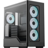AeroCool D520A (Black) ARGB Stylish & Aesthetic Design ATX Mid Tower Tempered Glass Gaming Case w/ 4 Pre-installed 120mm ARGB Fans & Type-C (Reverse Connectors Motherboard Support) | ACL-D520A-BK-FRPB |